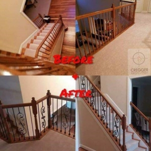 Before and after railing photos