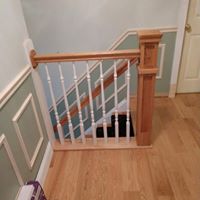 Wooden stair railing remodel