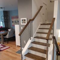 Stair railing remodel with modern design